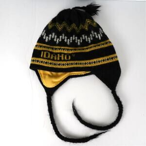 Vintage Vermont Originals striped Idaho tassle wool beanie w/ ear flaps unisex